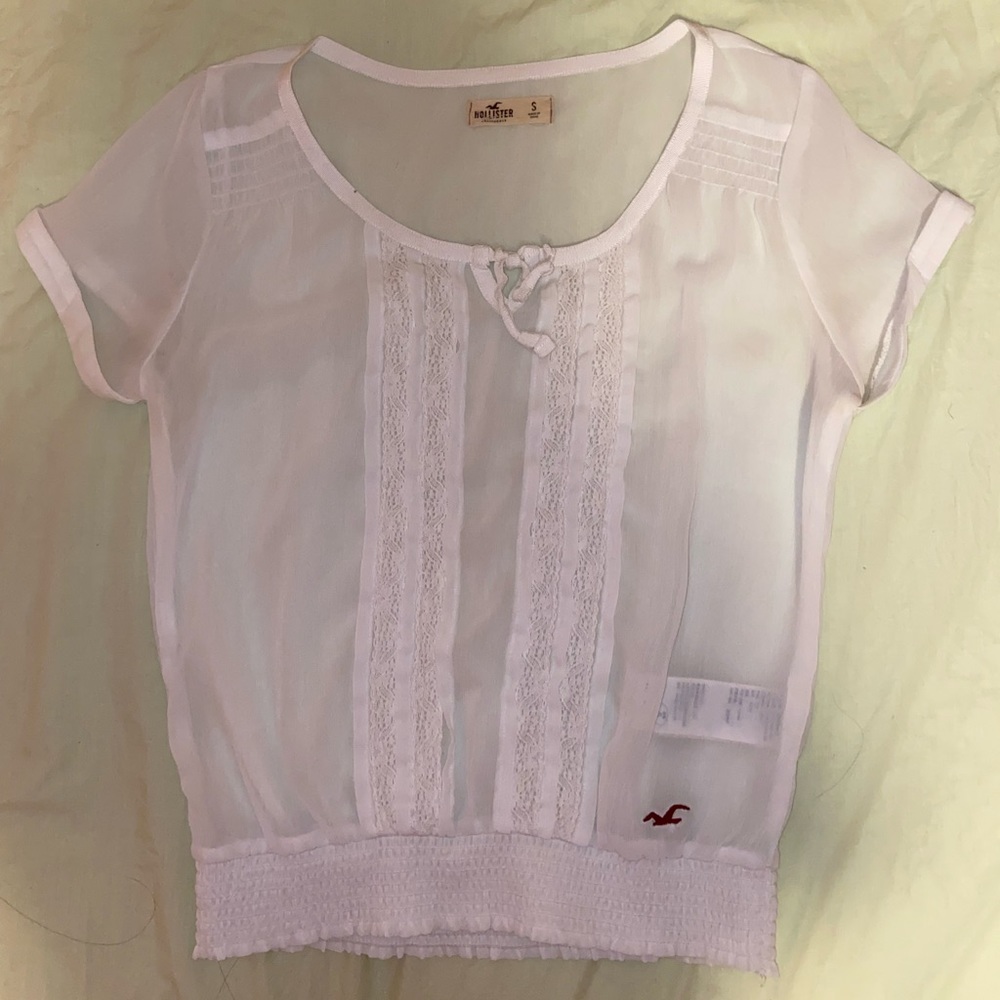 Hollister White Lace Blouse
